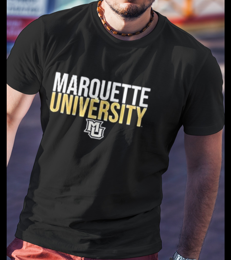 Marquette University Distressed Collegiate Stacked MU T-Shirt