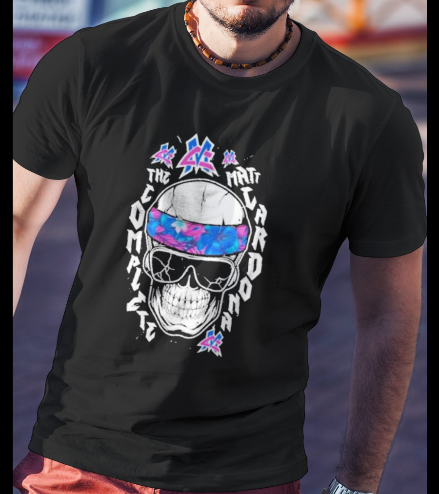 Matt Cardona The Complete Hawaii Skull And Sunglasses Floral Headband T-Shirt