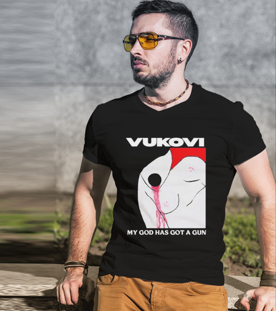 Vukovi My God Has Got A Gun Bold Graphic Concept T-Shirt