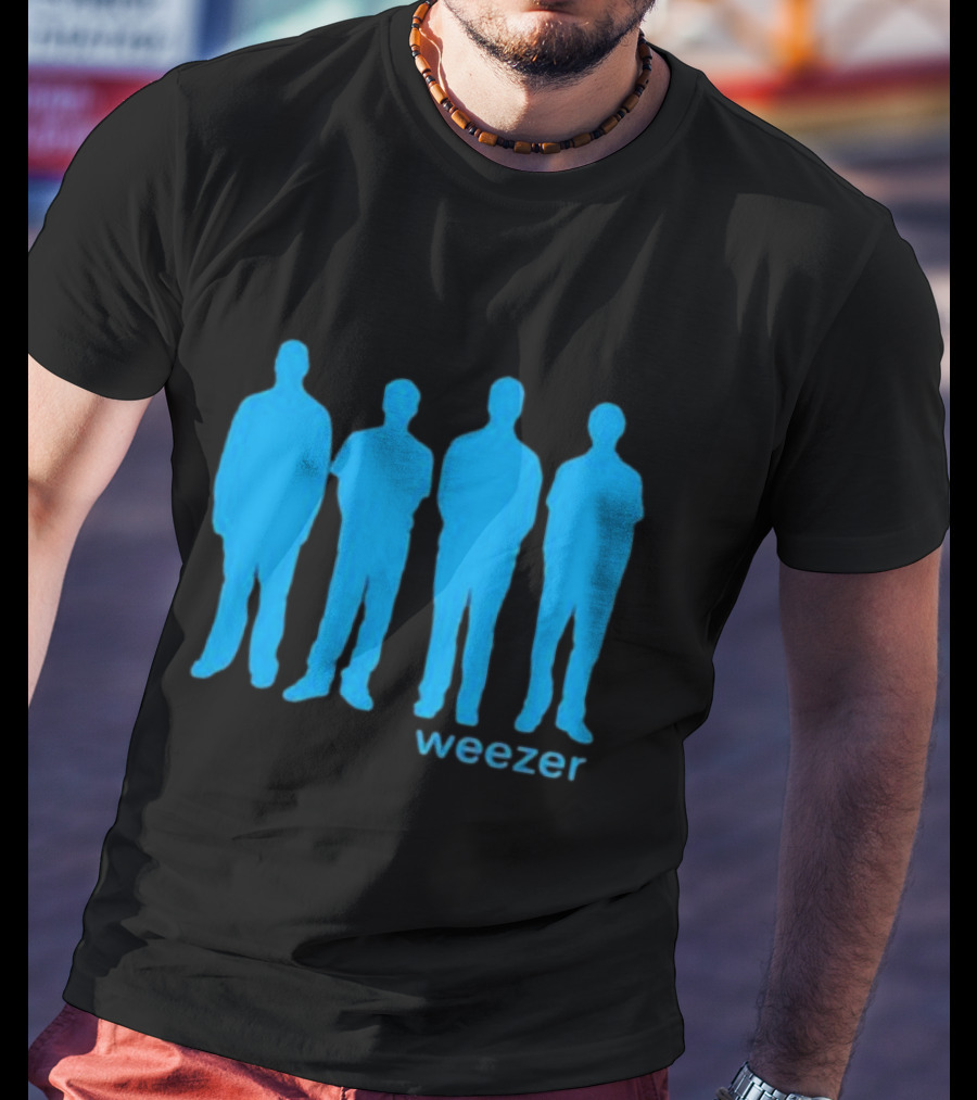 Weezer Blue Album Cover Silhouette Band Members T-Shirt