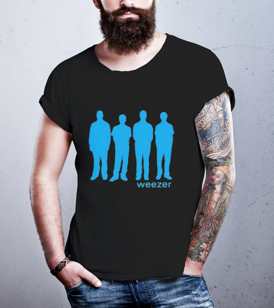 Weezer Blue Album Cover Silhouette Band Members T-Shirt