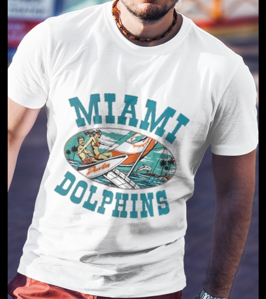 Miami Dolphins Sailing Adventure Retro Vibes T-Shirt