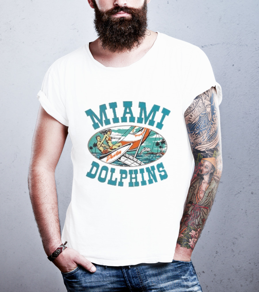 Miami Dolphins Sailing Adventure Retro Vibes T-Shirt