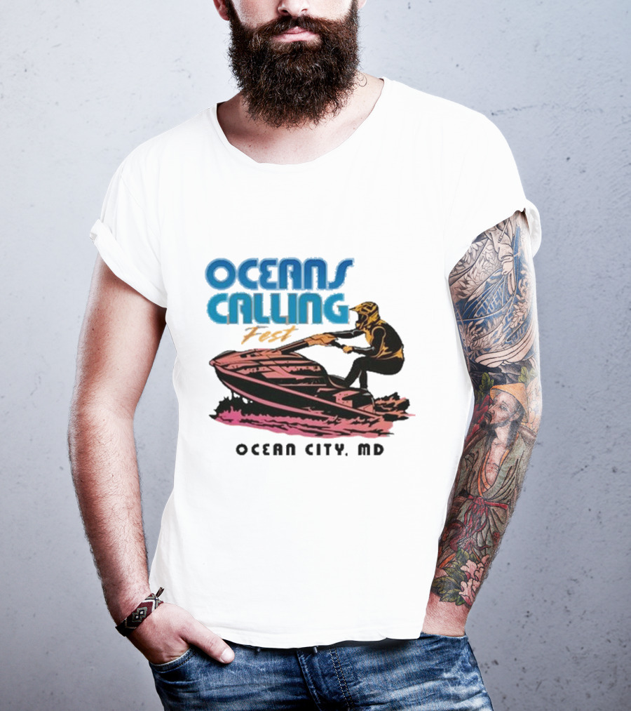Oceans Calling Fest Ocean City MD Jetski T-Shirt