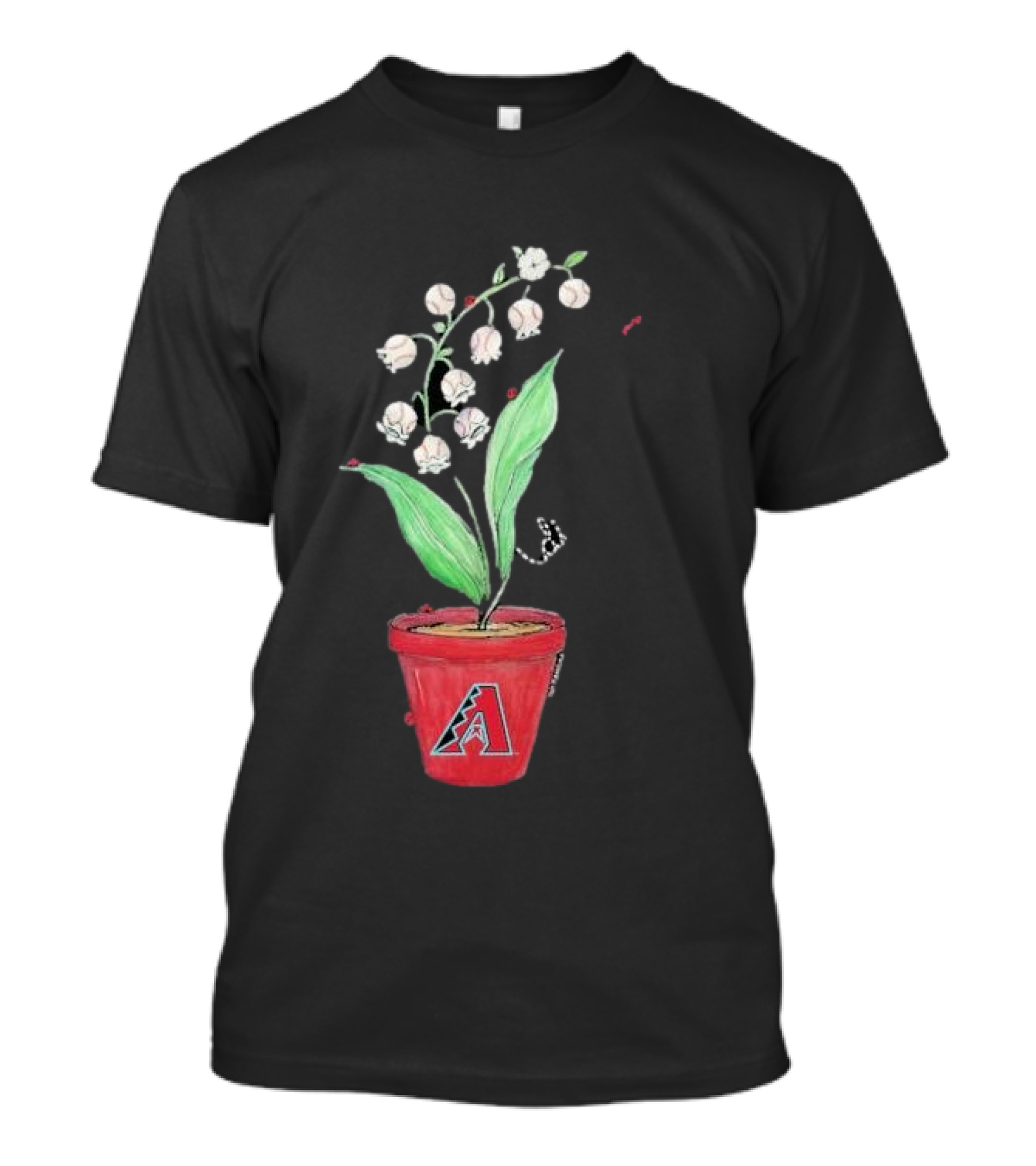 Arizona Diamondbacks Lilies And Ladybugs Tiny Turnip Toddler Planter T-Shirt