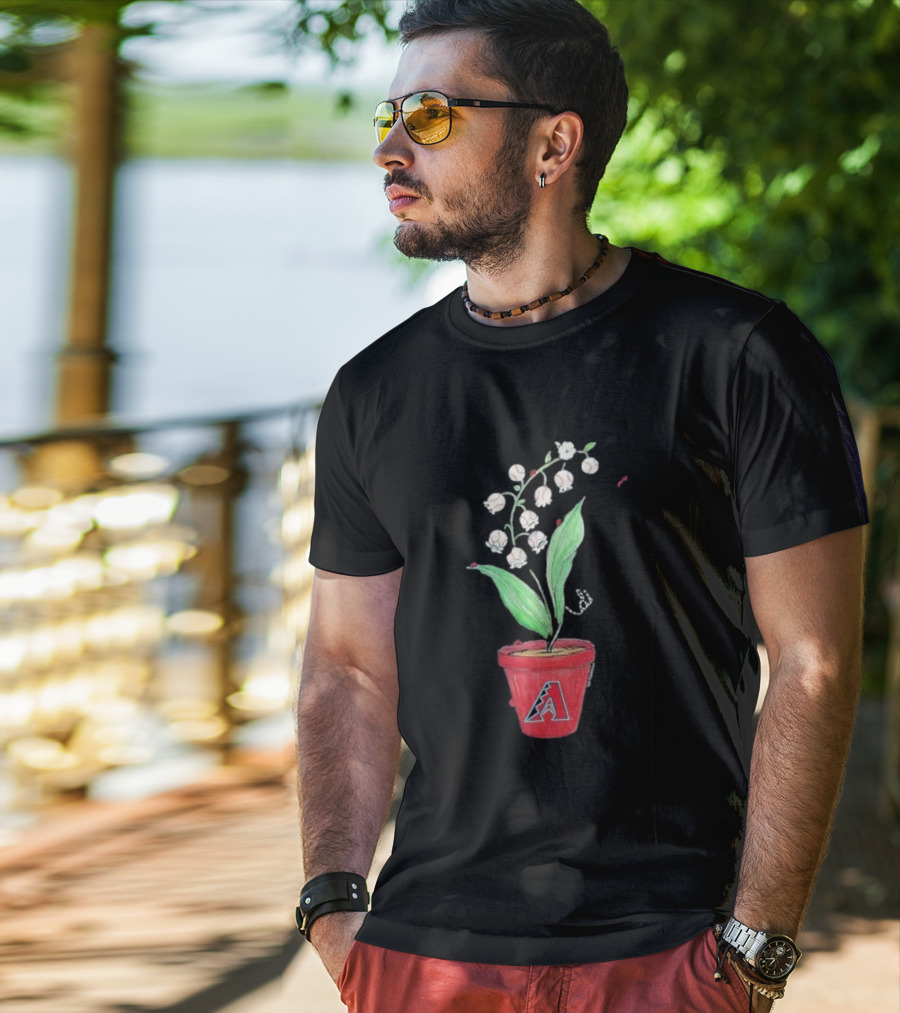 Arizona Diamondbacks Lilies And Ladybugs Tiny Turnip Toddler Planter T-Shirt