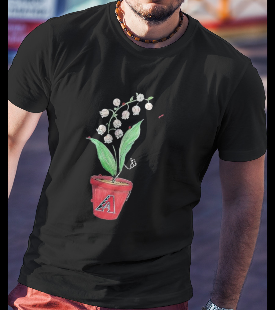 Arizona Diamondbacks Lilies And Ladybugs Tiny Turnip Toddler Planter T-Shirt