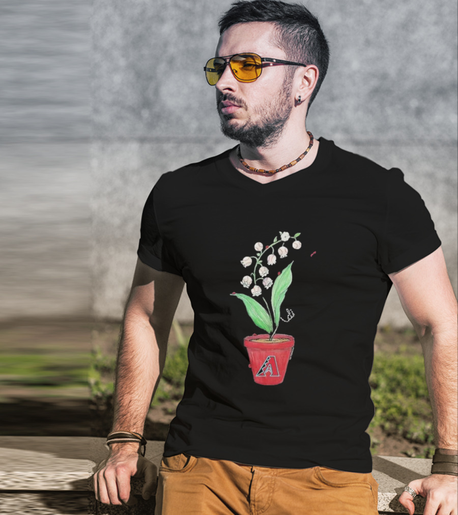 Arizona Diamondbacks Lilies And Ladybugs Tiny Turnip Toddler Planter T-Shirt