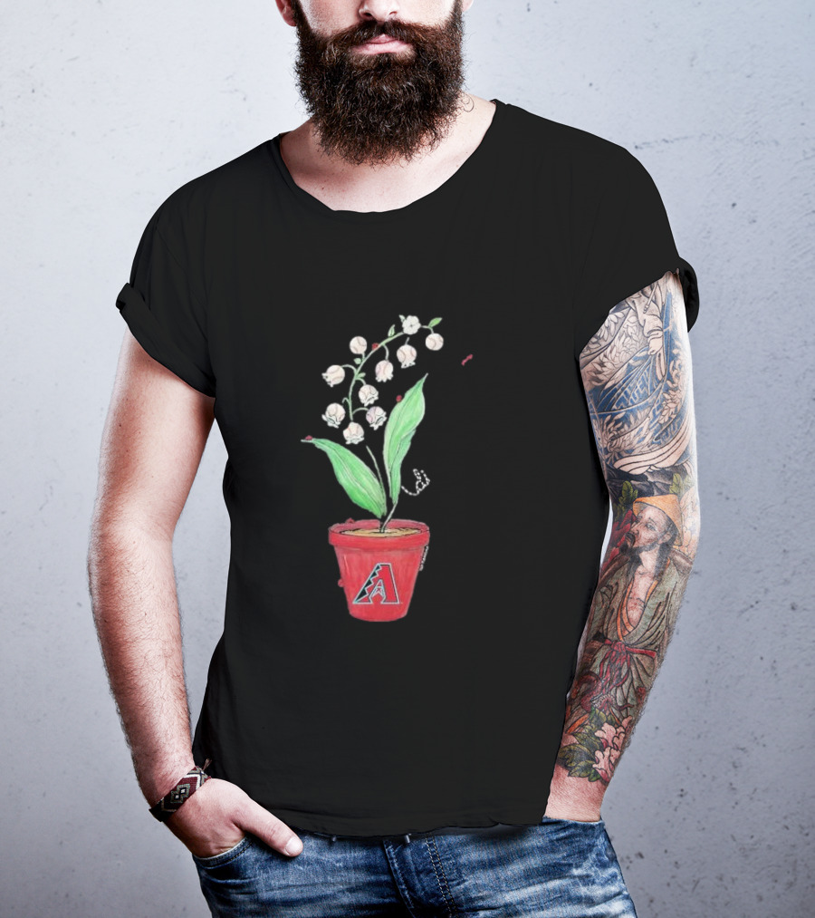 Arizona Diamondbacks Lilies And Ladybugs Tiny Turnip Toddler Planter T-Shirt