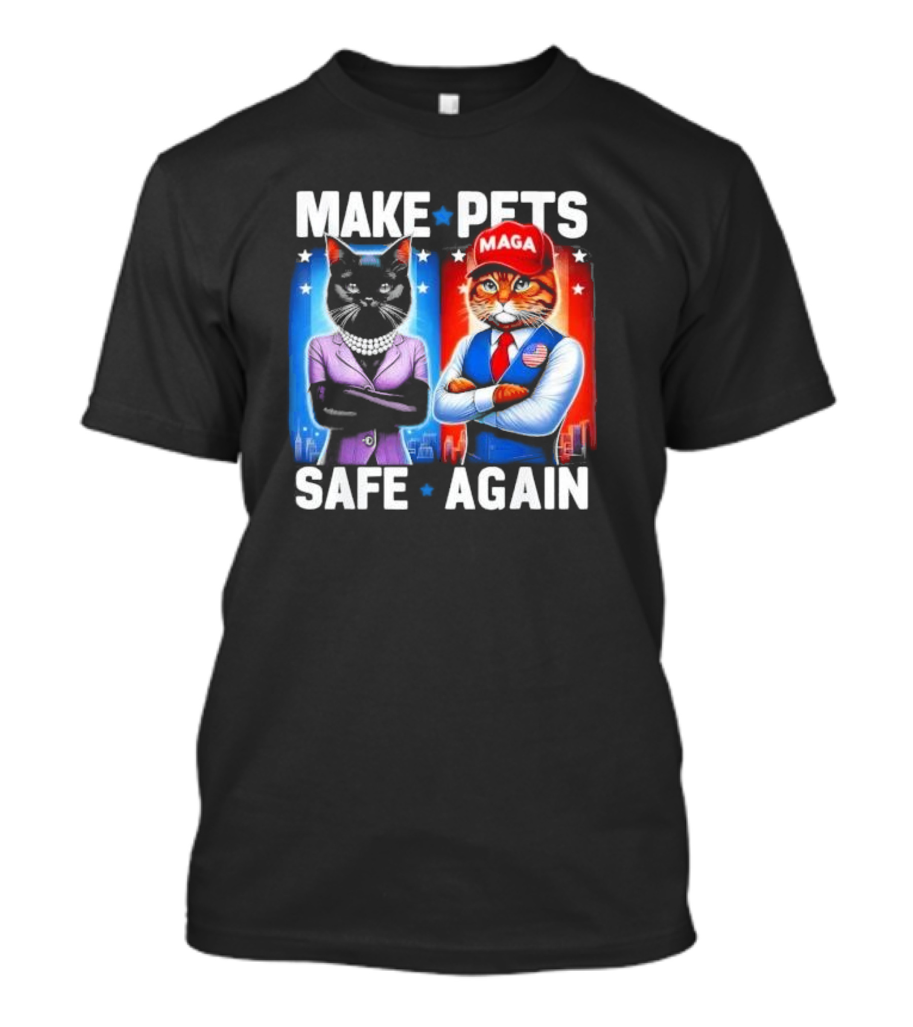 Make Pets Safe Again MAGA Cat And Dog Debate T-Shirt