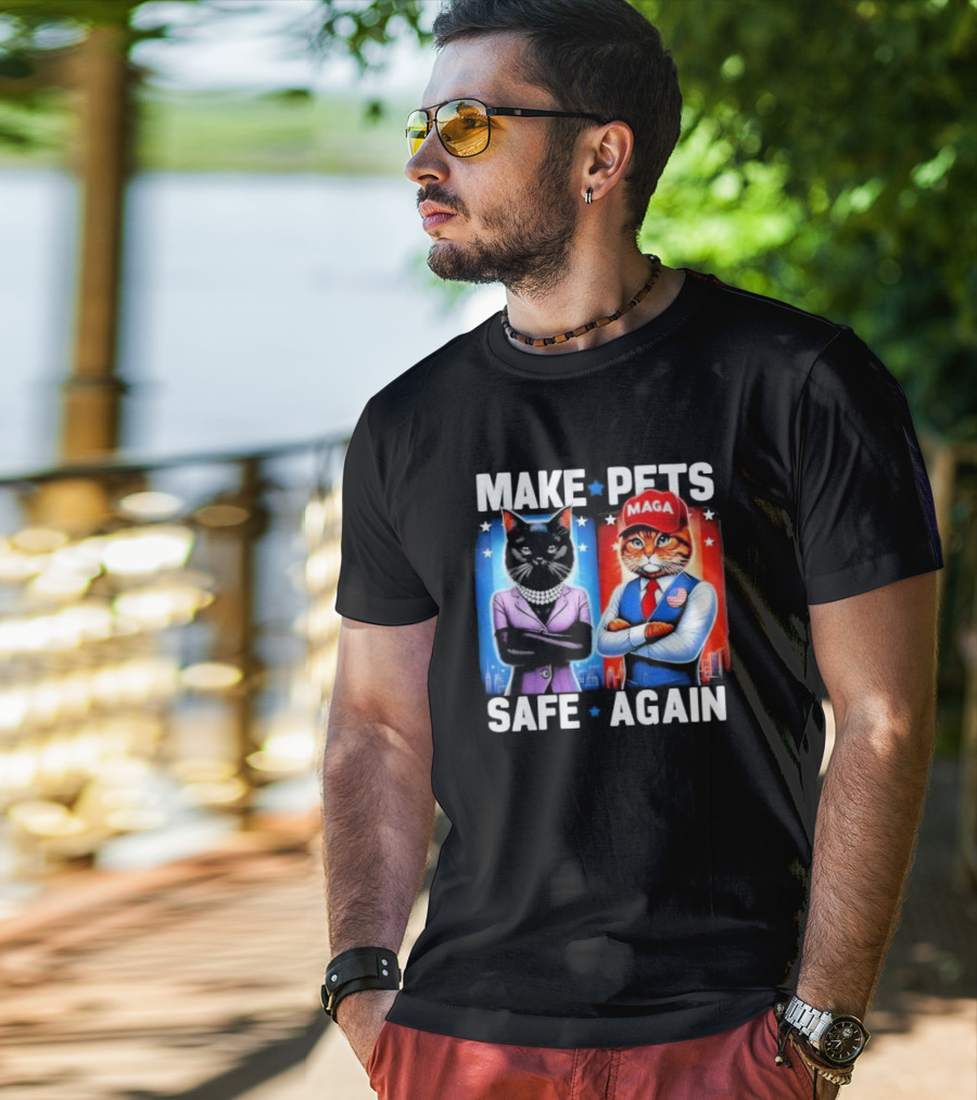 Make Pets Safe Again MAGA Cat And Dog Debate T-Shirt