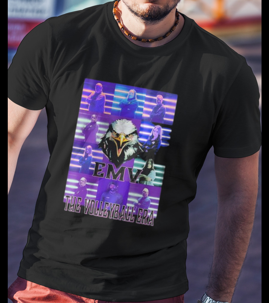 EMV The Volleyball Era Eagle Team Members In Neon Lights T-Shirt