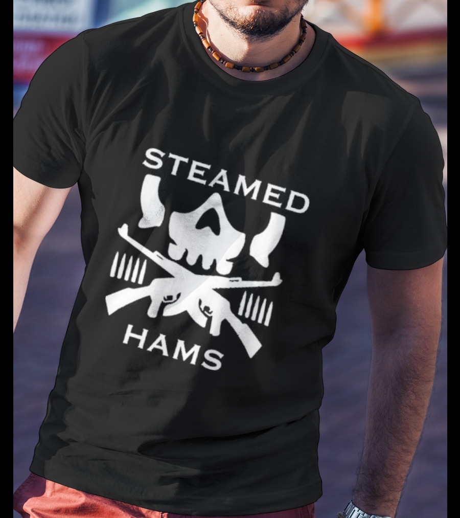 Simpsons Steamed Hams Skull Guns Memes T-Shirt