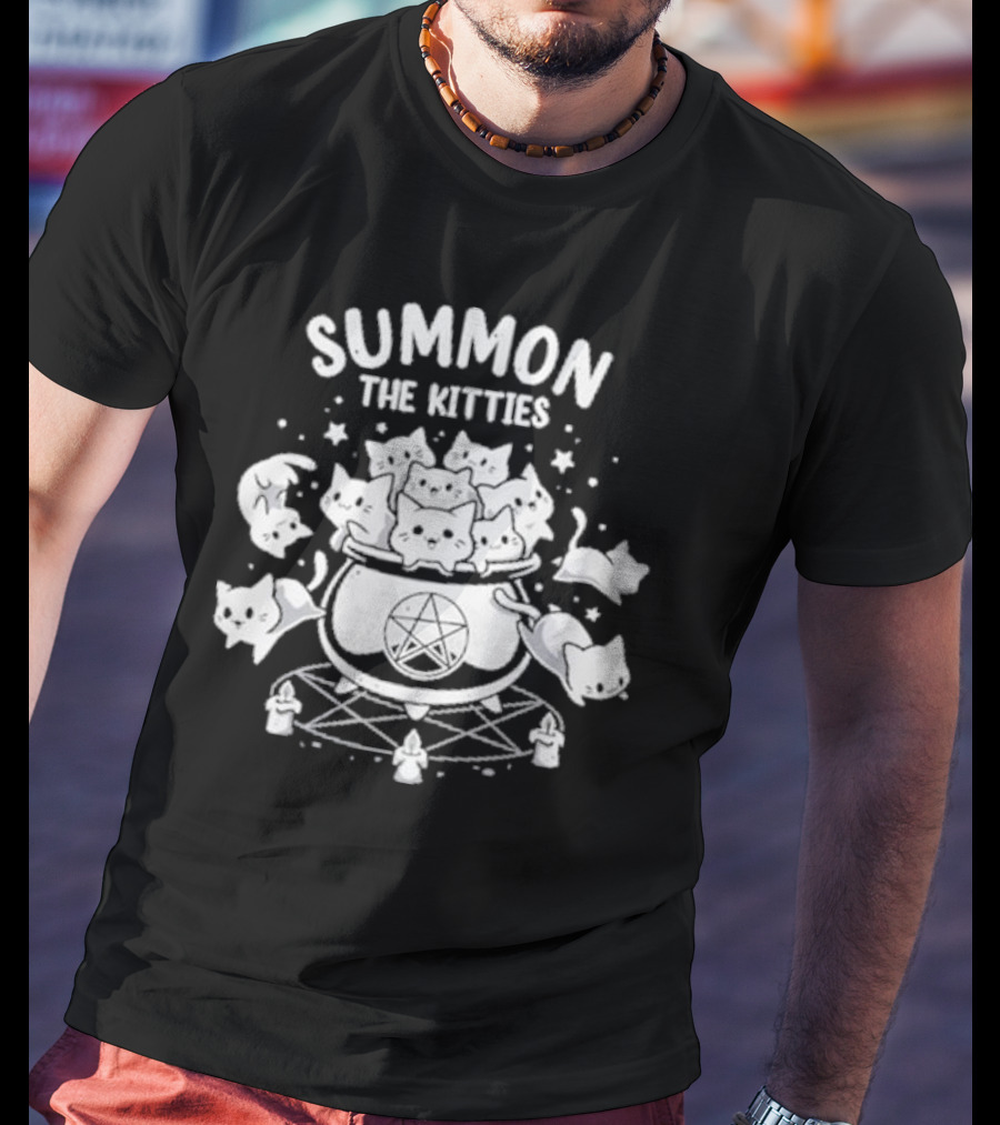 Summon The Kitties Cauldron Ritual With Snouleaf Cats T-Shirt