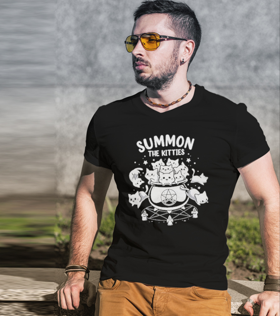 Summon The Kitties Cauldron Ritual With Snouleaf Cats T-Shirt