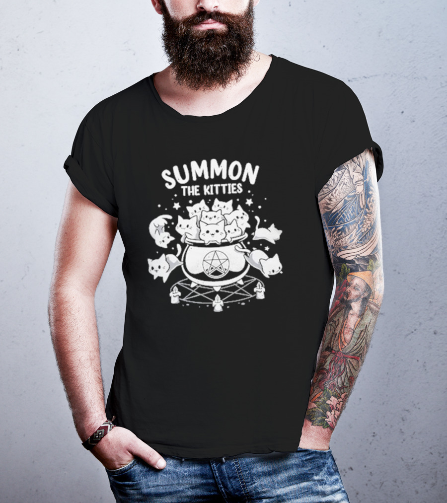 Summon The Kitties Cauldron Ritual With Snouleaf Cats T-Shirt