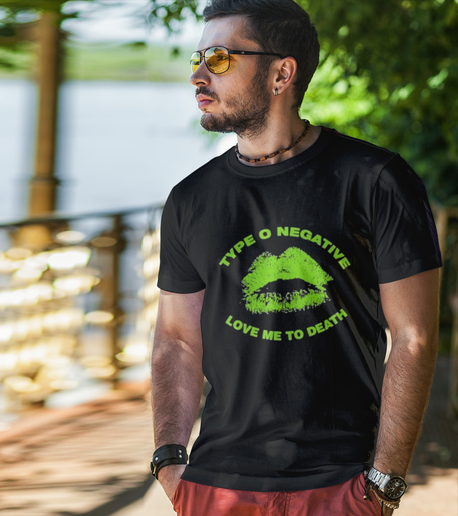 Type O Negative Love Me To Death Green Lips T-Shirt