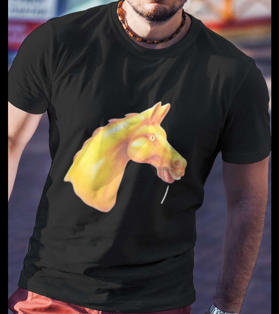 Andrew Garfield Horse What's The Rush Black Shirt Colorful Horse Head T-Shirt