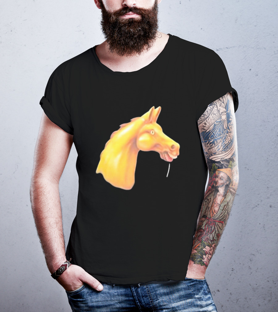 Andrew Garfield Horse What's The Rush Black Shirt Colorful Horse Head T-Shirt