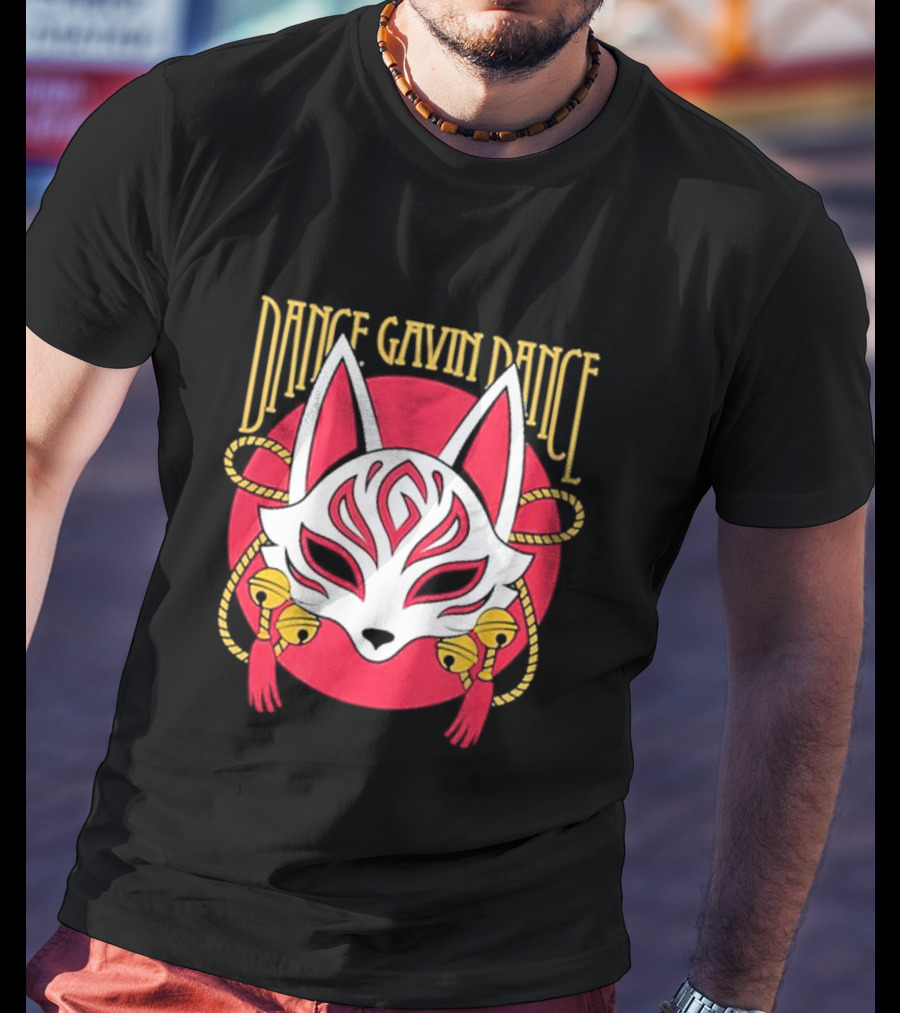 Dance Gavin Dance Kitsune Fox Mask With Bells T-Shirt