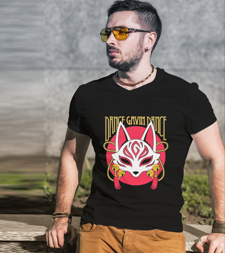 Dance Gavin Dance Kitsune Fox Mask With Bells T-Shirt