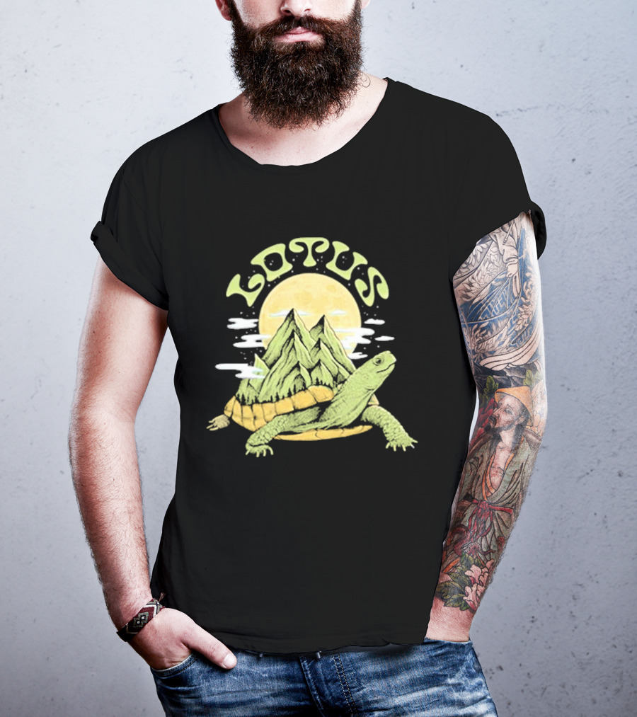 Lotus Mountain Tortoise Moon Art Tour T-Shirt
