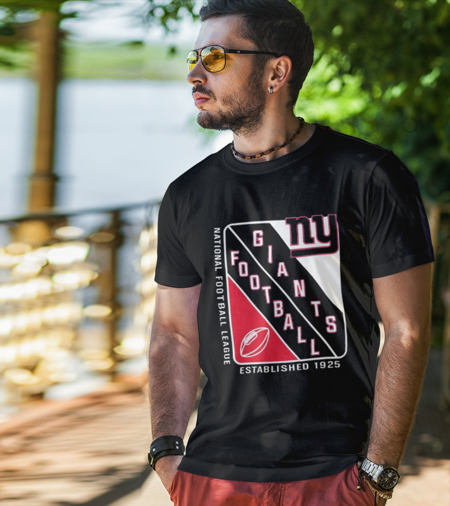 New York Giants National Football League Established 1925 Football Shield T-Shirt
