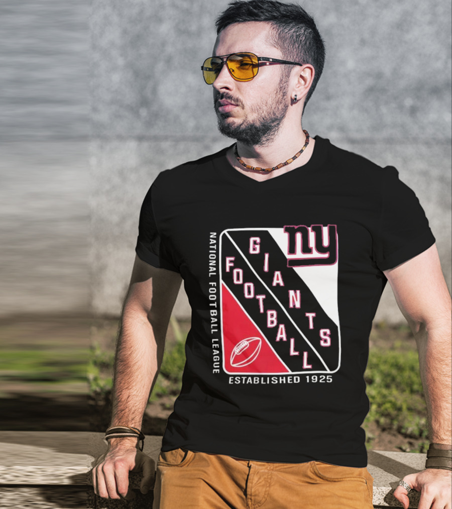 New York Giants National Football League Established 1925 Football Shield T-Shirt