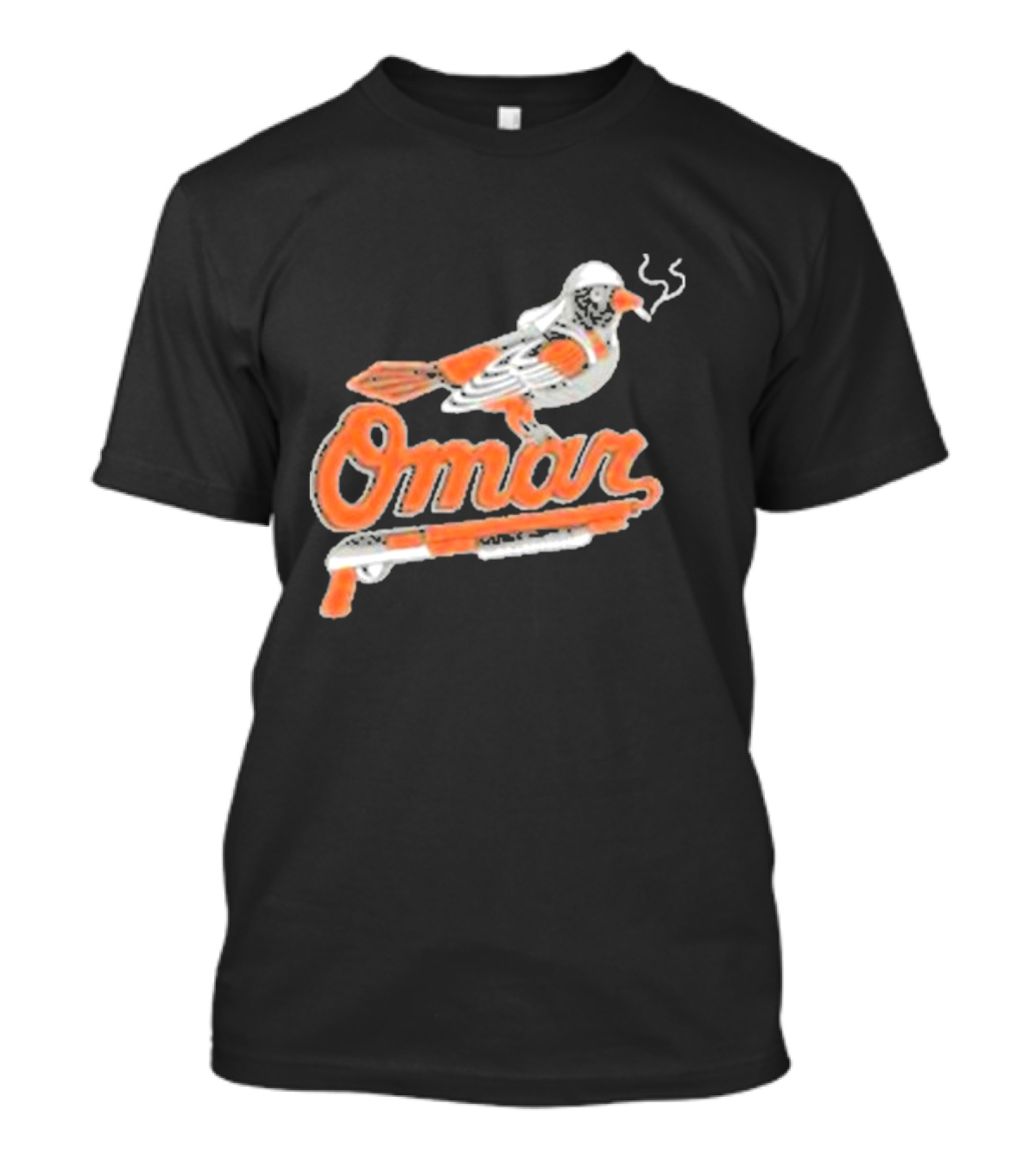 Omar Smoking Bird Perched On Shotgun Baltimore Oriole T-Shirt