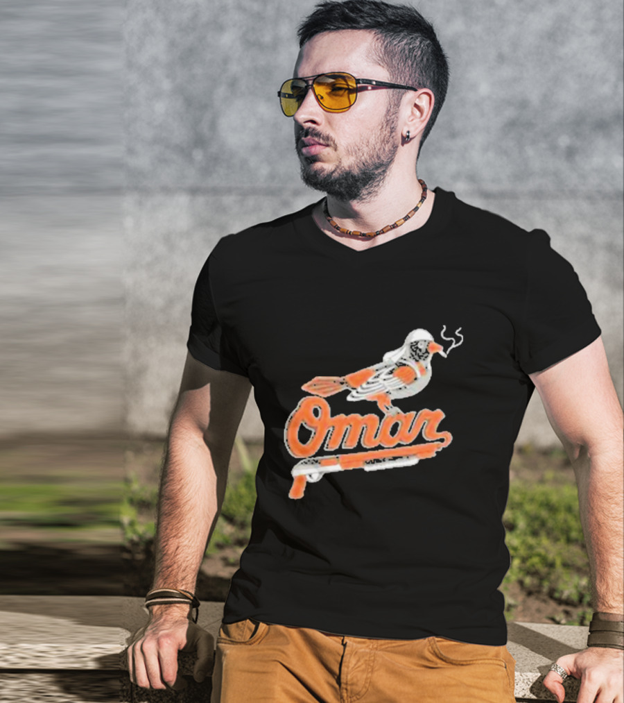 Omar Smoking Bird Perched On Shotgun Baltimore Oriole T-Shirt