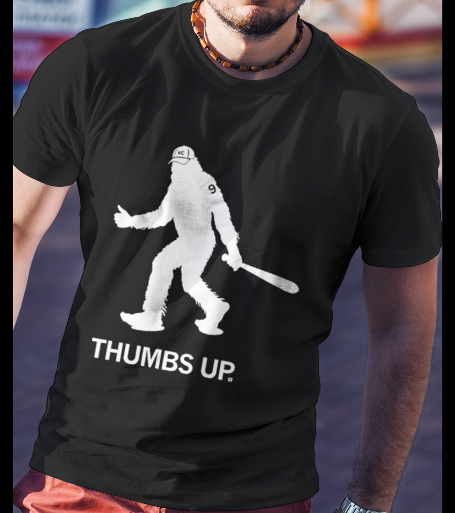Raygunsite KC Bigfoot Thumbs Up With Baseball Bat T-Shirt