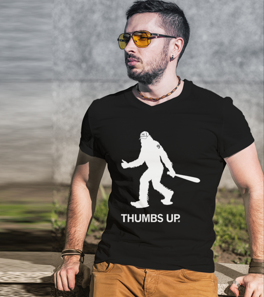 Raygunsite KC Bigfoot Thumbs Up With Baseball Bat T-Shirt
