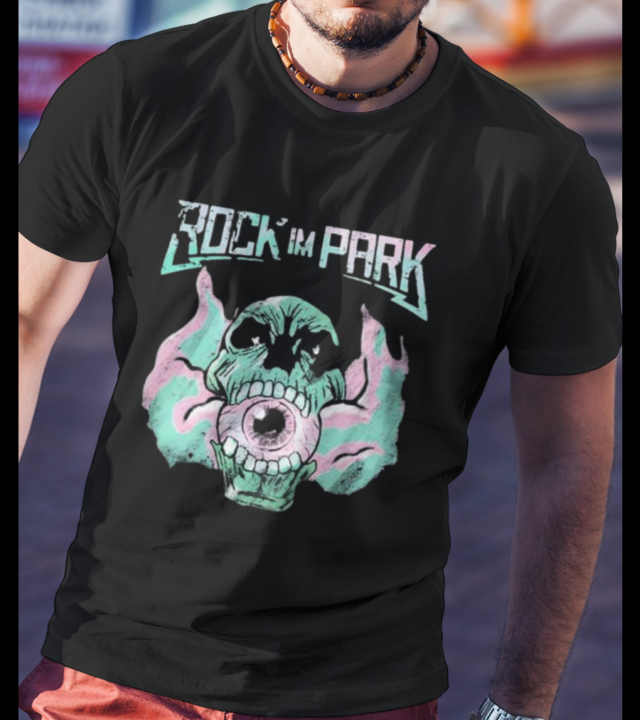 Rock Im Park Smoke Skull Flaming Eyeball T-Shirt