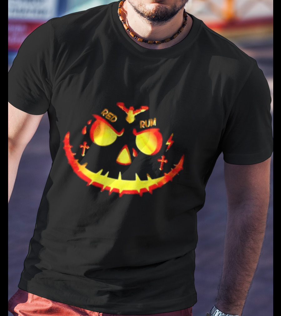 Sniper Gang Red Rum Yak-o-lantern With Crosses And Lightning Bolt T-Shirt