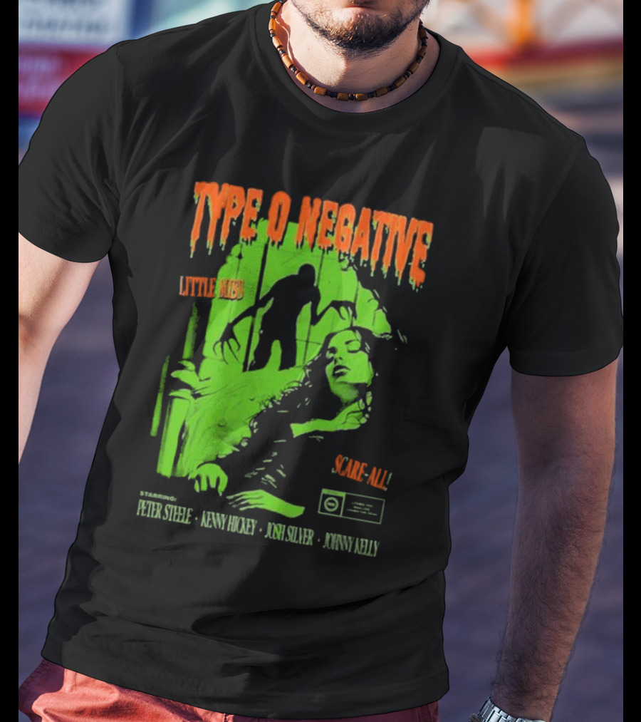 Type O Negative Little Miss Scare-All Horror Starring Peter Steele Kenny Hickey Josh Silver Johnny Kelly T-Shirt