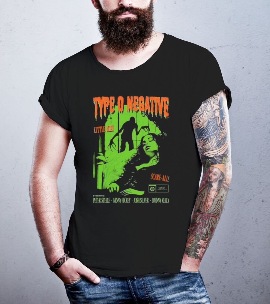 Type O Negative Little Miss Scare-All Horror Starring Peter Steele Kenny Hickey Josh Silver Johnny Kelly T-Shirt