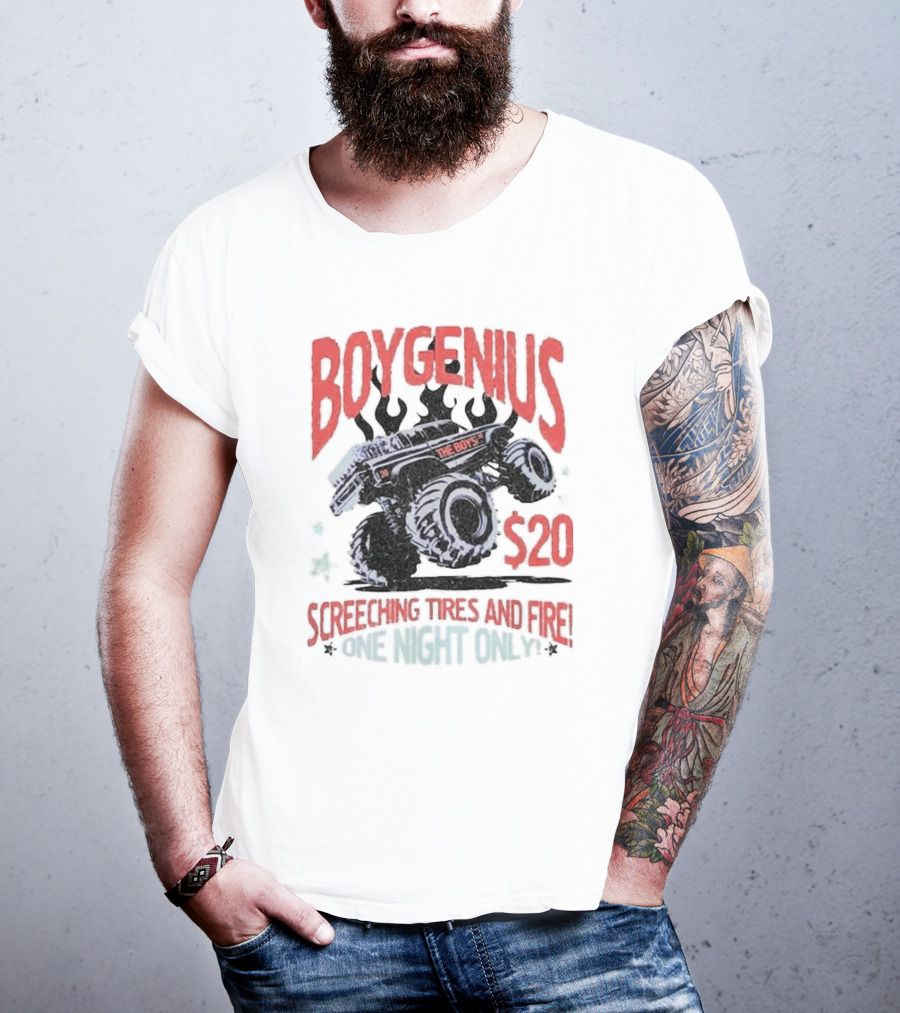 Boygenius $20 The Boys Screeching Tires And Fire One Night Only T-Shirt