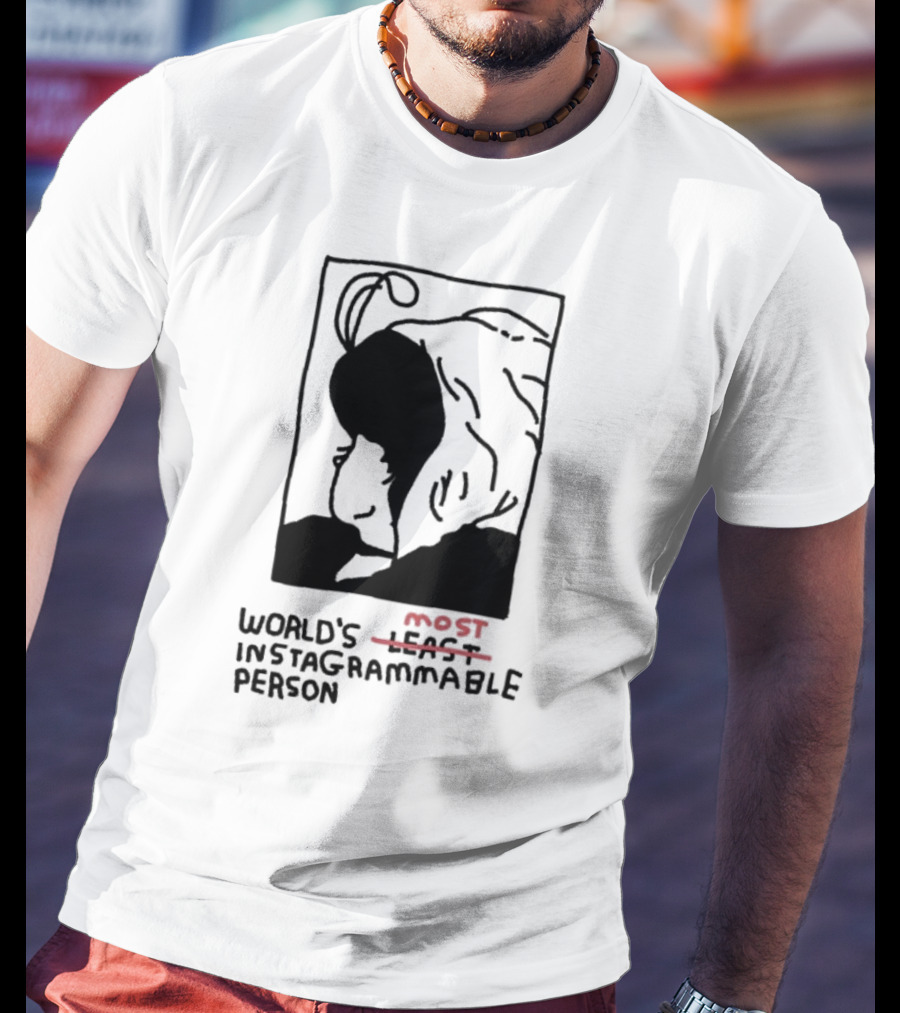 World's Least Instagrammable Person Hoodie Character Line T-Shirt