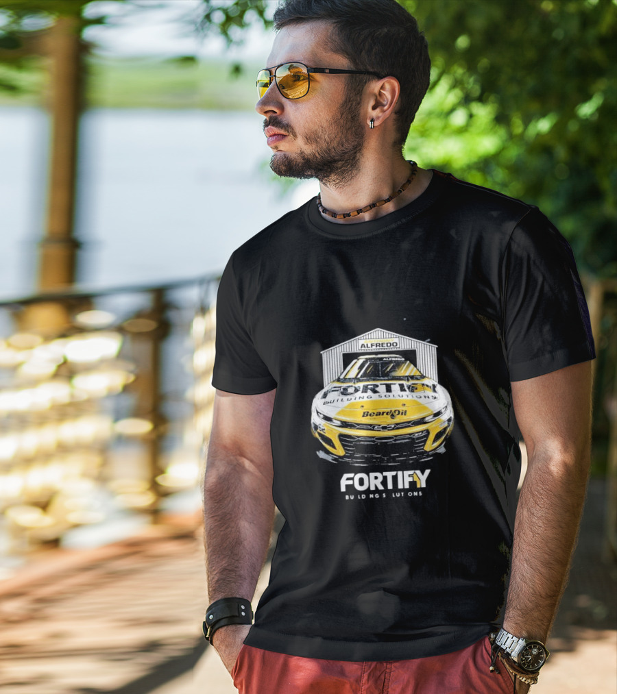 Anthony Alfredo Fortify Building Solutions Beard Oil Racing Car T-Shirt