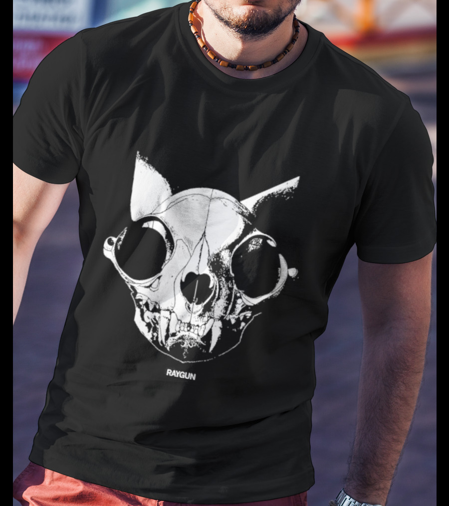 Cat Skull Raygun Heavyweight T-Shirt