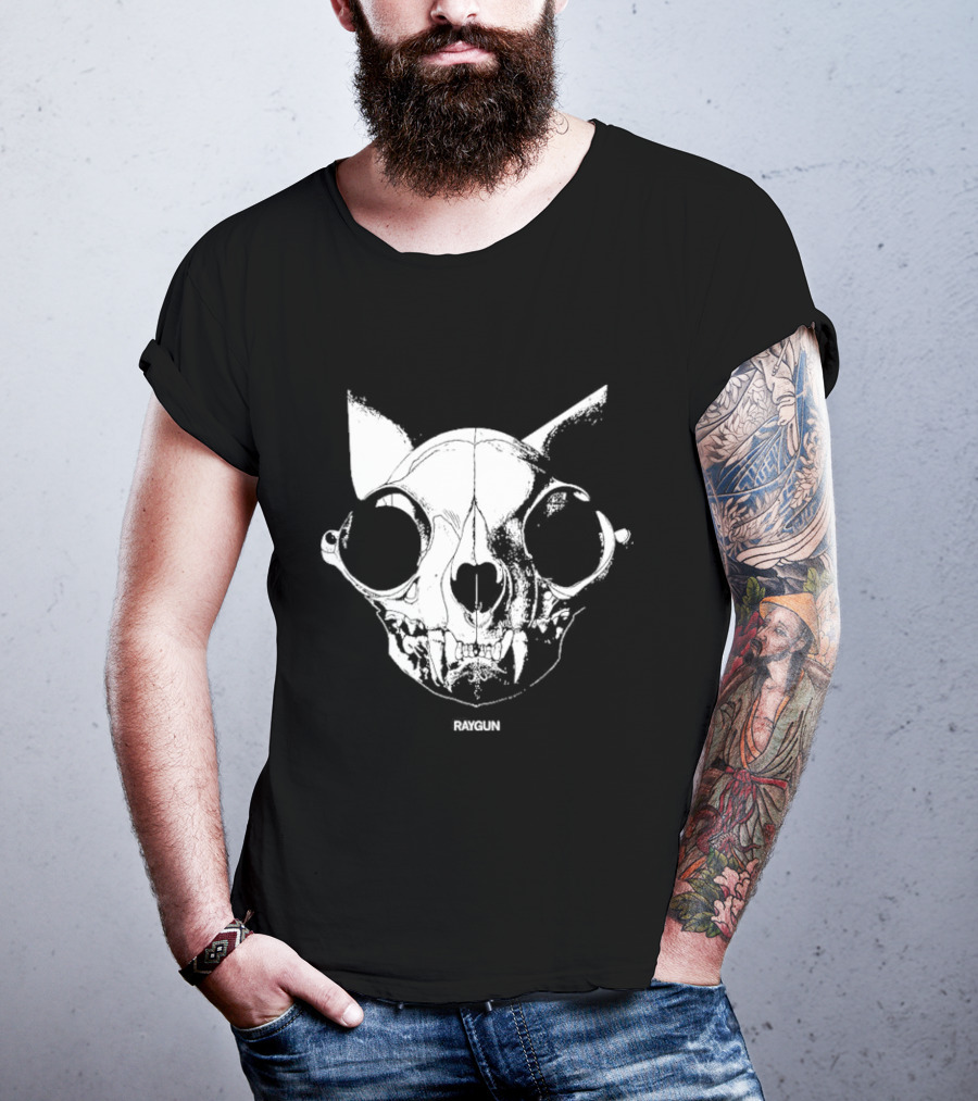 Cat Skull Raygun Heavyweight T-Shirt