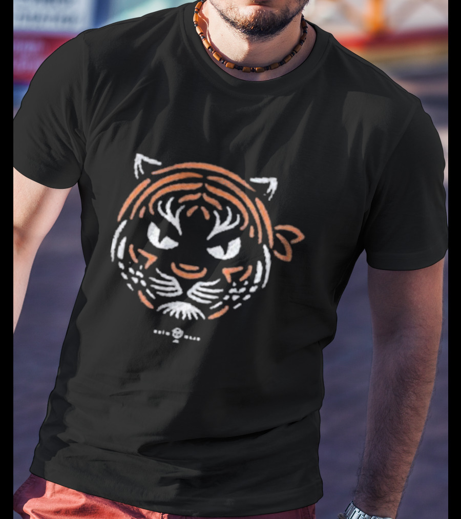 Pitching Ninja Gritty Tigs Baseball Tiger Face T-Shirt
