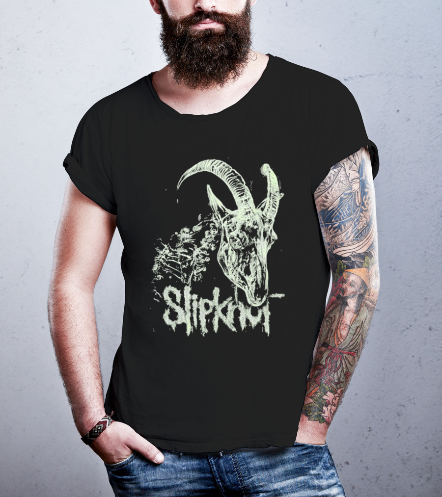 Slipknot Glow In The Dark Goat Skull Skeleton T-Shirt