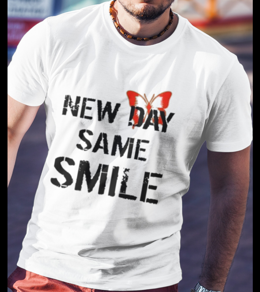 Aja Wilson New Day Same Smile Butterfly Red T-Shirt