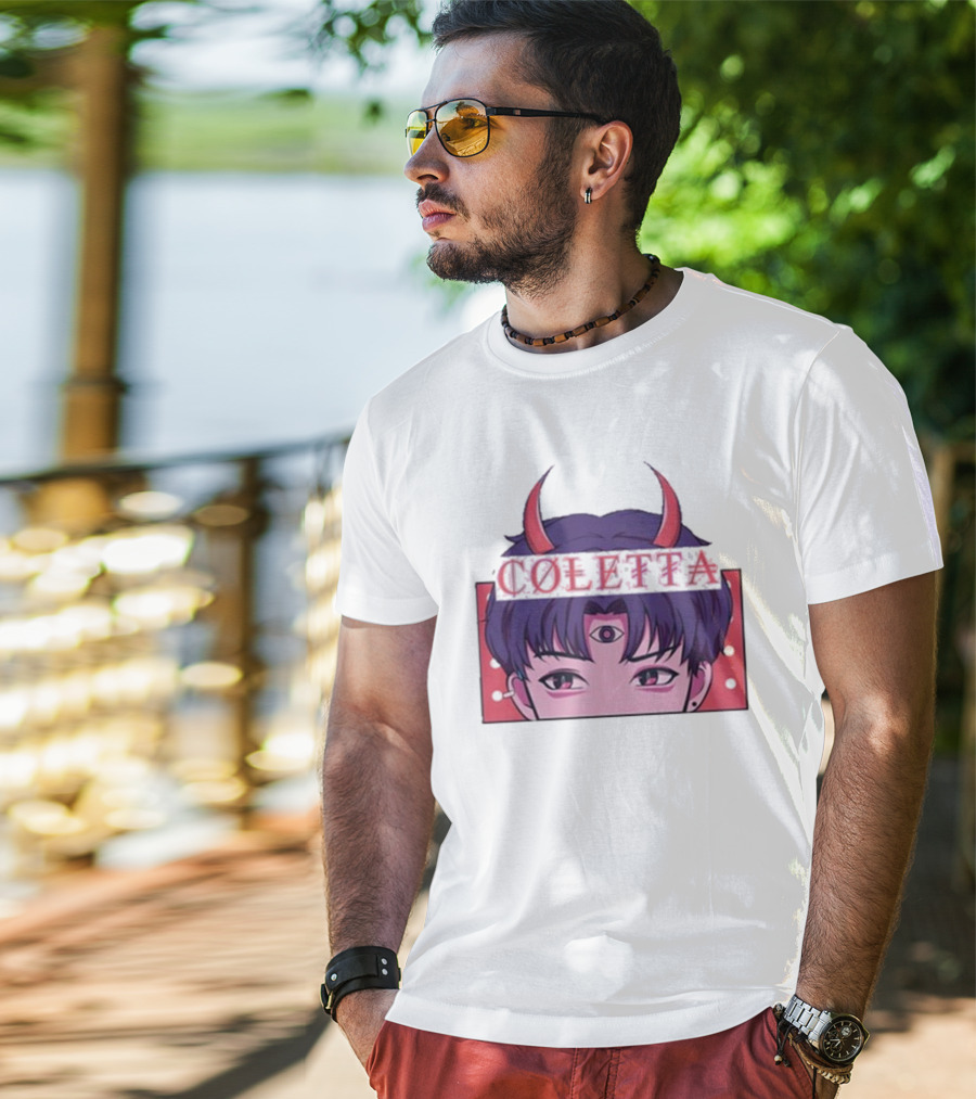 Coletta Manga Anime Third Eye Red Horns T-Shirt