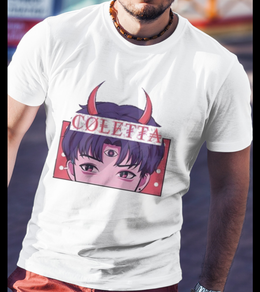 Coletta Manga Anime Third Eye Red Horns T-Shirt