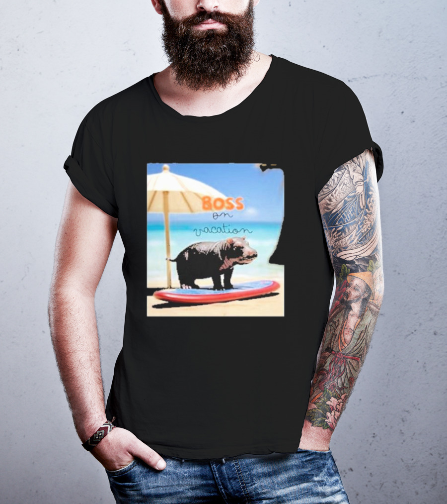 Boss On Vacation Hippo Beach Fun Series Summer T-Shirt