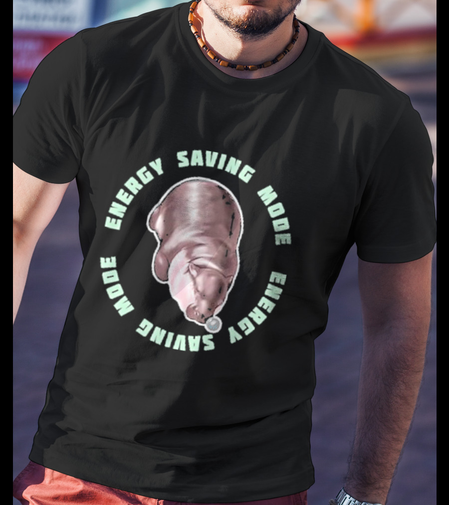 Energy Saving Mode Sleeping Baby Hippo T-Shirt