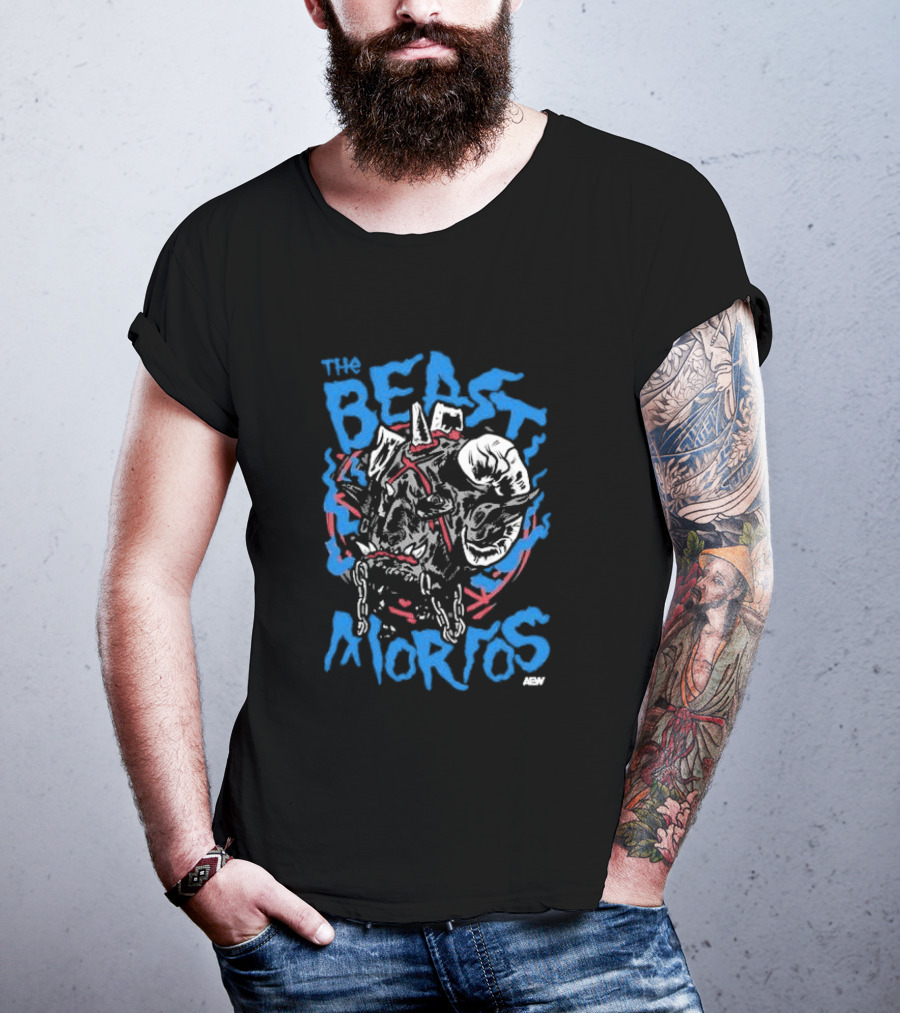The Beast Mortos Aew Chain Skull T-Shirt