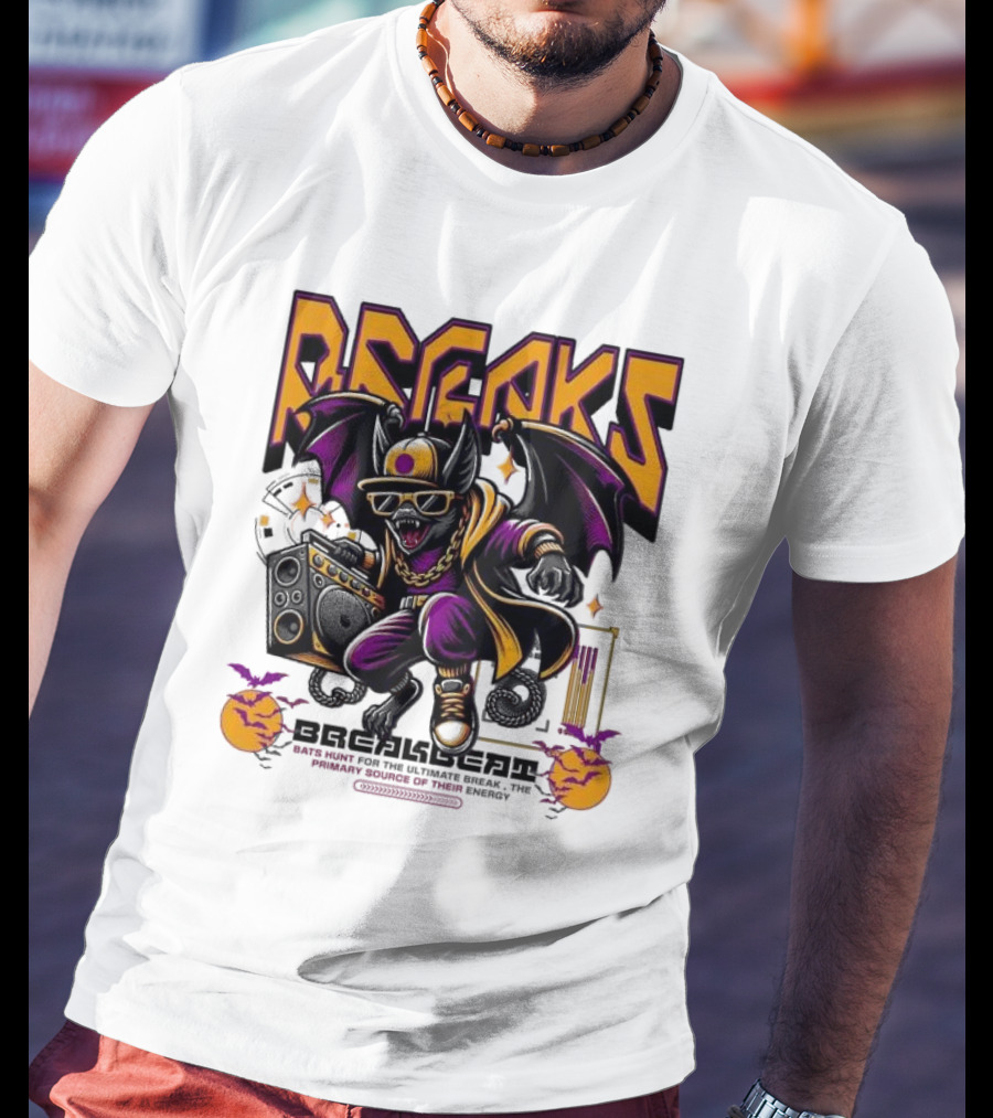 Breakbeat Bat Breaks Bats Hunt For The Ultimate Break Primary Source Of Energy T-Shirt